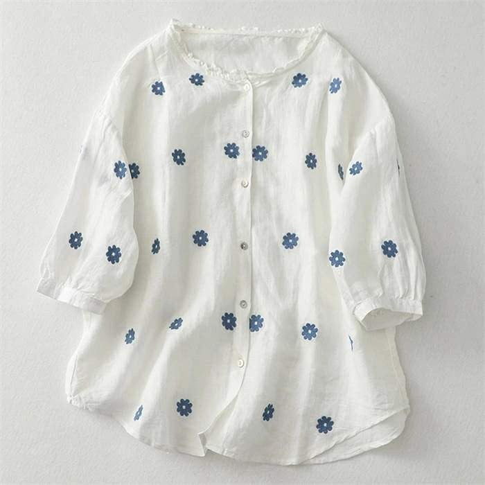 Premium Cotton Embroidered Casual Top for Women