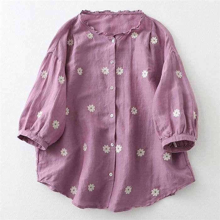 Premium Cotton Embroidered Casual Top for Women