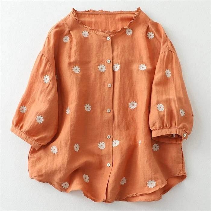 Premium Cotton Embroidered Casual Top for Women